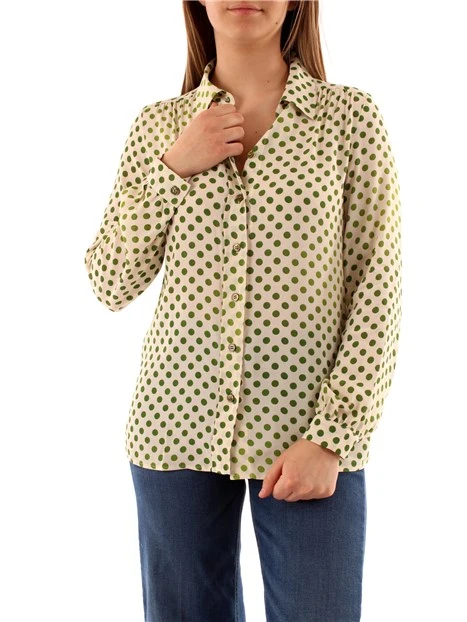 CAMICIA A POIS VERDE DONNA AVORIO