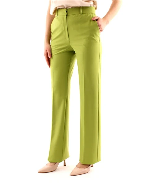 PANTALONI PALAZZO IN TESSUTO STRETCH DONNA VERDE