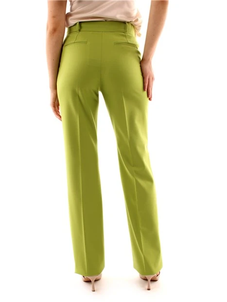 PANTALONI PALAZZO IN TESSUTO STRETCH DONNA VERDE