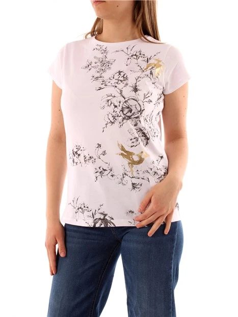 T-SHIRT MANICA CORTA CON STAMPA DONNA BIANCO