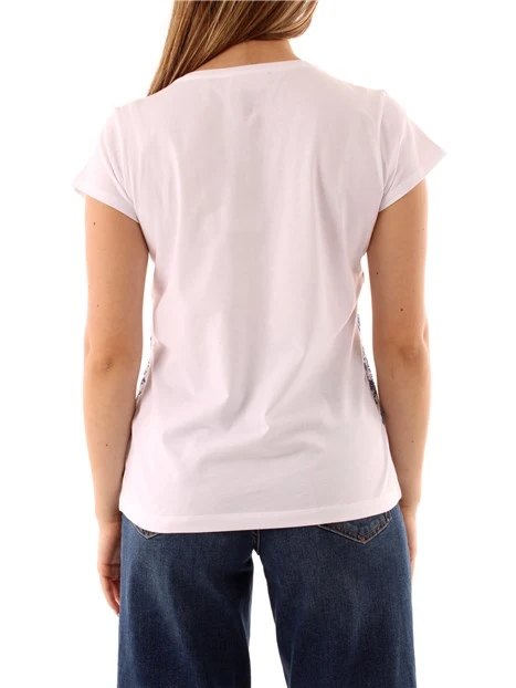 T-SHIRT MANICA CORTA CON STAMPA FANTASIA DONNA BIANCO