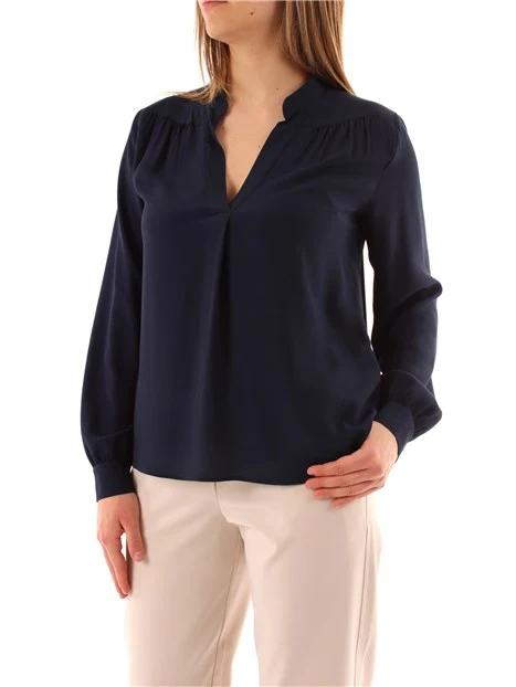 BLUSA IN MISTO SETA DONNA BLU