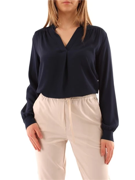 BLUSA IN MISTO SETA DONNA BLU