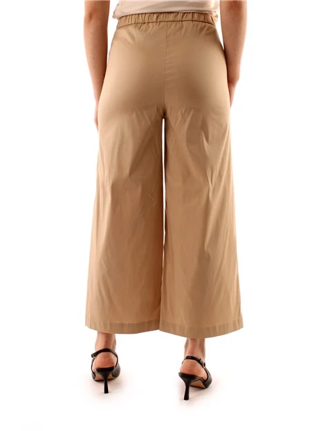 PANTALONI CROPPED A PALAZZO DONNA BEIGE