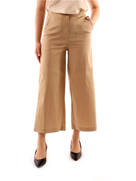 PANTALONI CROPPED A PALAZZO DONNA BEIGE