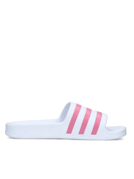 SANDALI MARE ADILETTE AQUA CON BANDE ROSA DONNA BIANCO