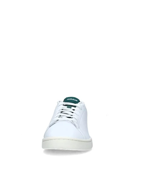 SNEAKERS BASSE ADVANTAGE CON BANDE TRAFORATE E INSERTI VERDI UOMO BIANCO