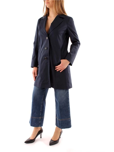 TRENCH MONOPETTO DONNA BLU