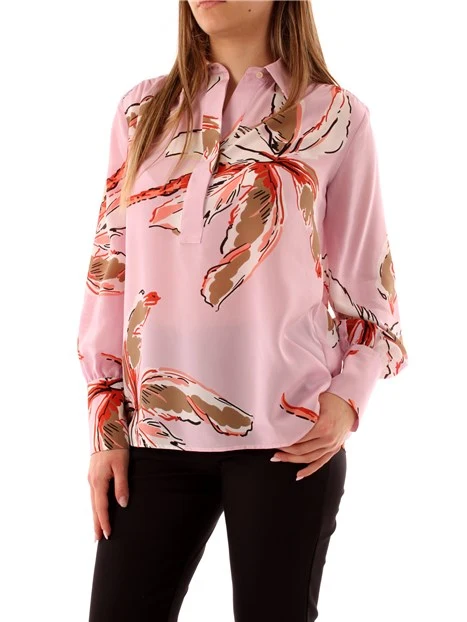 BLUSA A FANTASIA IN PURA SETA DONNA ROSA