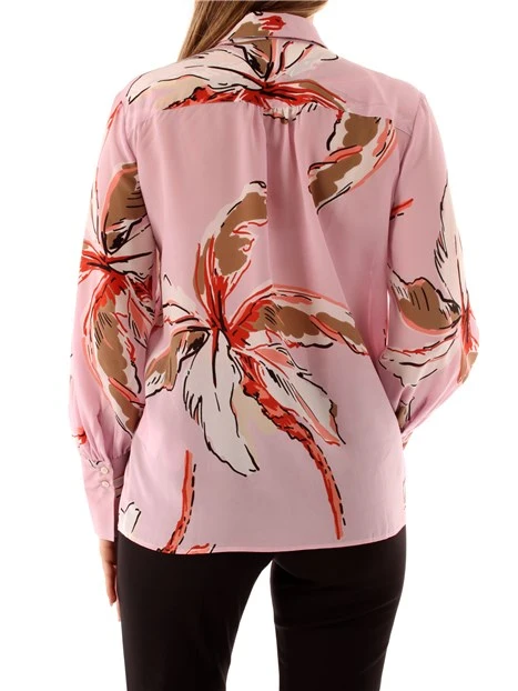 BLUSA A FANTASIA IN PURA SETA DONNA ROSA