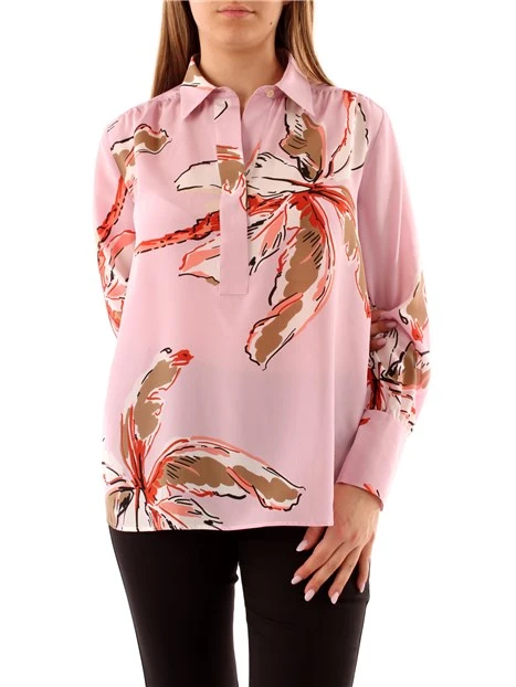 BLUSA A FANTASIA IN PURA SETA DONNA ROSA