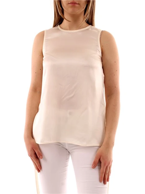 TOP IN RASO MISTO SETA DONNA BIANCO