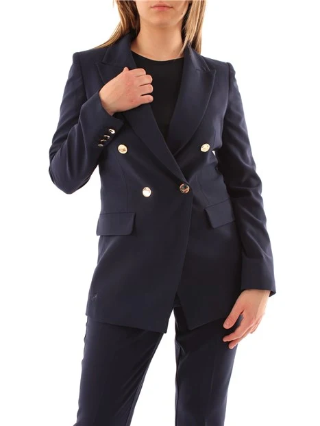 GIACCA BLAZER DOPPIOPETTO IN TELA DONNA BLU