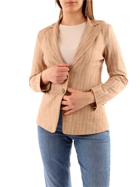 GIACCA BLAZER GESSATA DONNA BEIGE