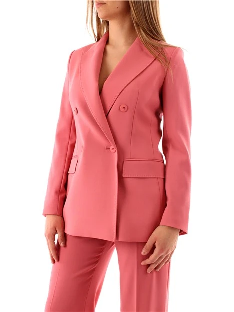 GIACCA BLAZER DOPPIOPETTO IN CREPE DONNA ROSA SCURO