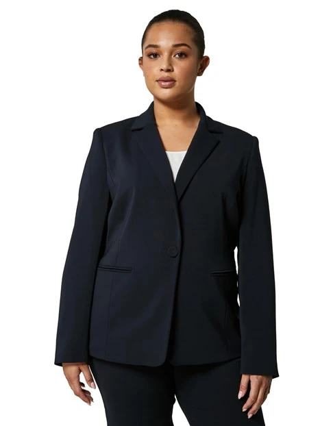 GIACCA BLAZER CON TASCHE LATERALI MONOPETTO DONNA BLU