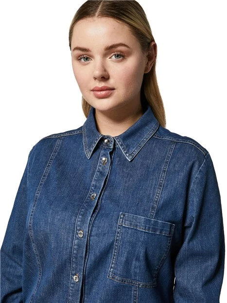 CAMICIA IN JEANS DENIM DONNA BLU