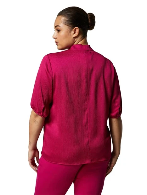 BLUSA IN RASO SCOLLO A V DONNA VIOLA