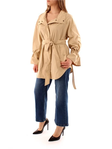 TRENCH ANTIGOCCIA CON CINTURA DONNA BEIGE