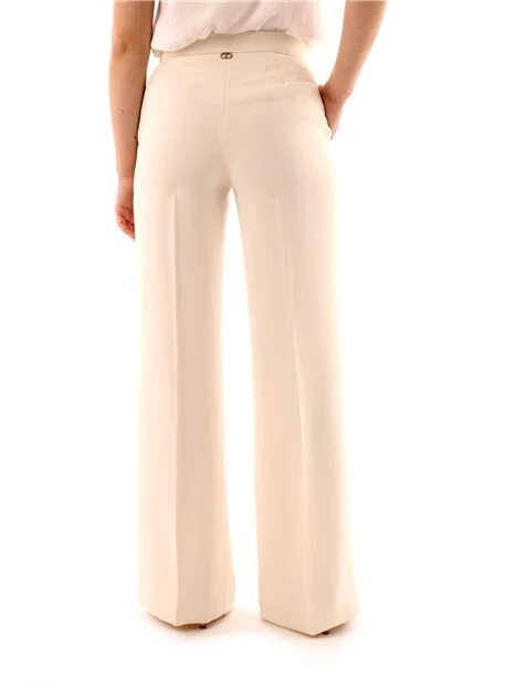 PANTALONI PALAZZO IN CRÊPE DONNA BIANCO