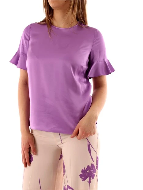 BLUSA CON VOLANT DONNA LILLA