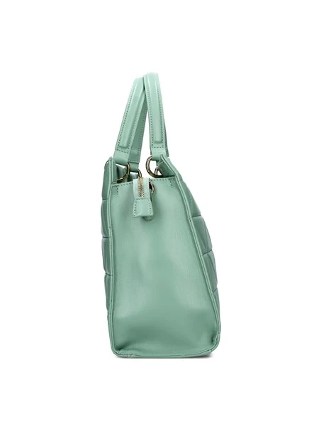 BORSA A MANO CON TRAMA A TRIANGOLI E TRACOLLA CARNABY DONNA VERDE