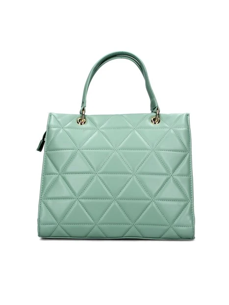 BORSA A MANO CON TRAMA A TRIANGOLI E TRACOLLA CARNABY DONNA VERDE