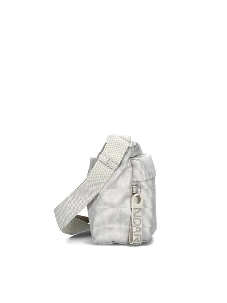 BORSA A TRACOLLA MD20 CON DOPPIE TASCHE DONNA BIANCO