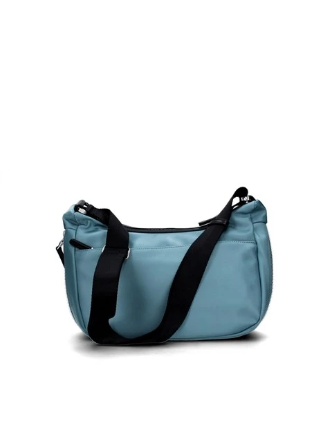 BORSA A SPALLA HUNTER BICOLORE A MEZZALUNA DONNA CELESTE BLU