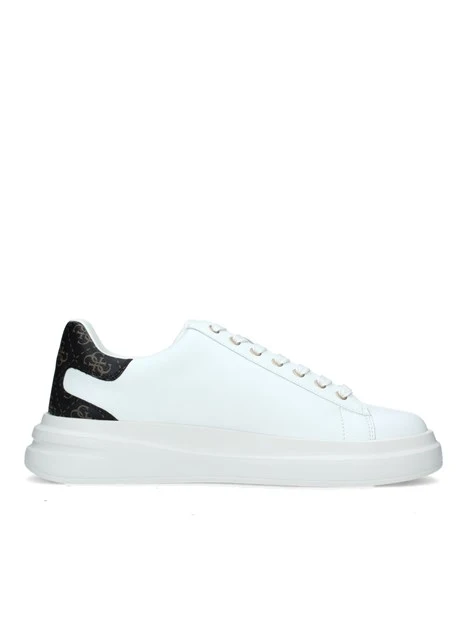 SNEAKERS PLATFORM CON LOGHI ELBA CARRYOVER UOMO BIANCO MARRONE