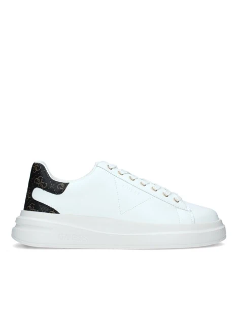 SNEAKERS PLATFORM CON LOGHI ELBA CARRYOVER UOMO BIANCO MARRONE