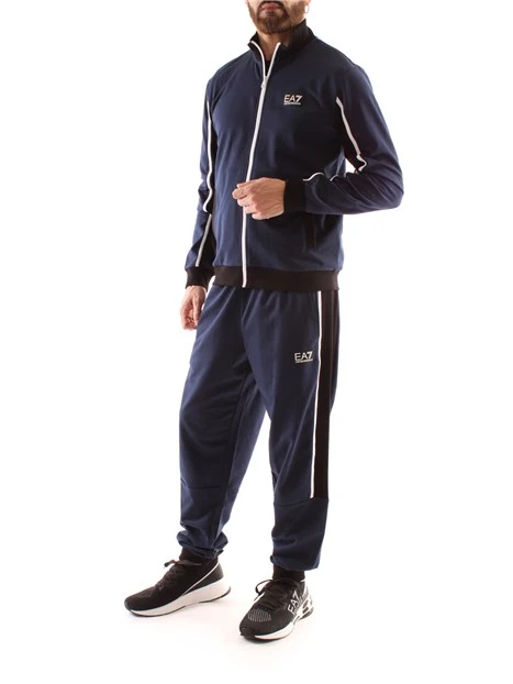 TUTA CON ZIP A CONTRASTO UOMO BLU NAVY