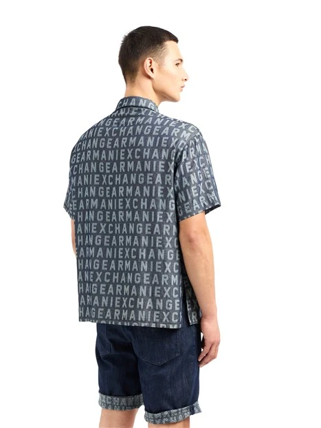 CAMICIA A MANICHE CORTE CON FANTASIA LOGO UOMO