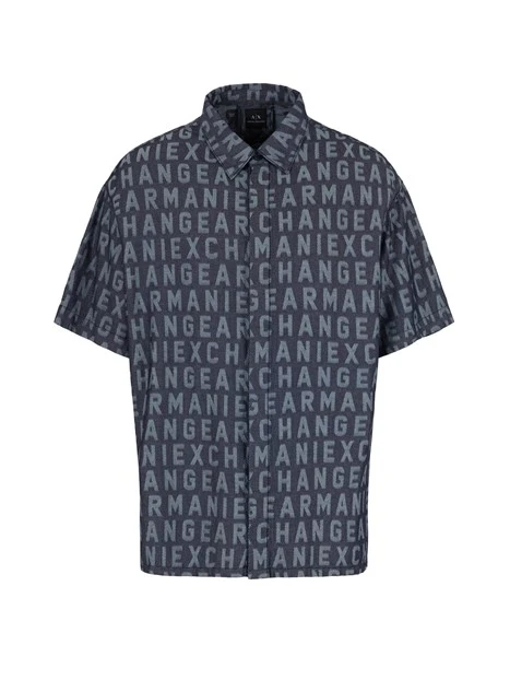 CAMICIA A MANICHE CORTE CON FANTASIA LOGO UOMO