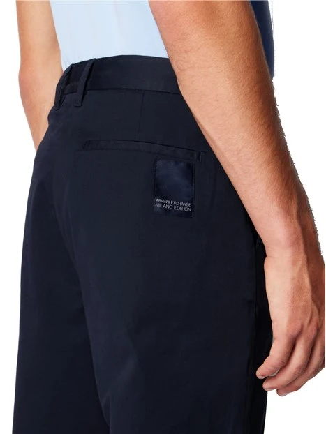 PANTALONI CHINO IN GABARDINE UOMO BLU