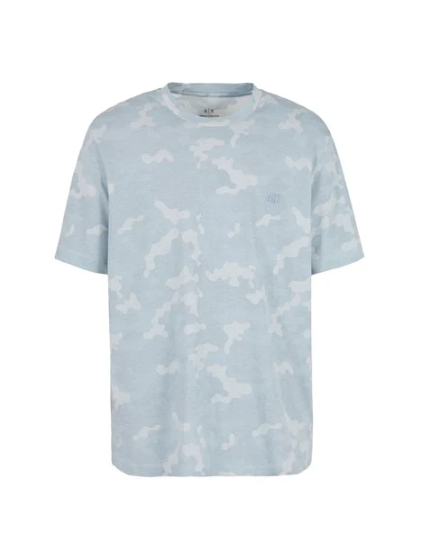 T-SHIRT MANICA CORTA A FANTASIA UOMO CELESTE