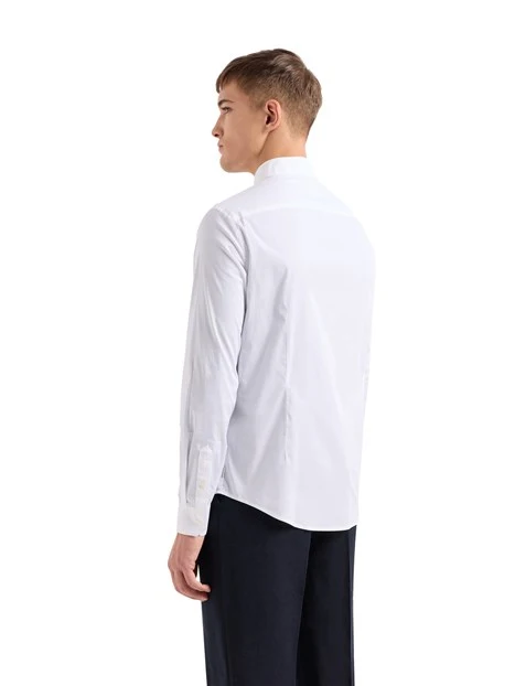 CAMICIA IN POPELINE DI COTONE UOMO BIANCO