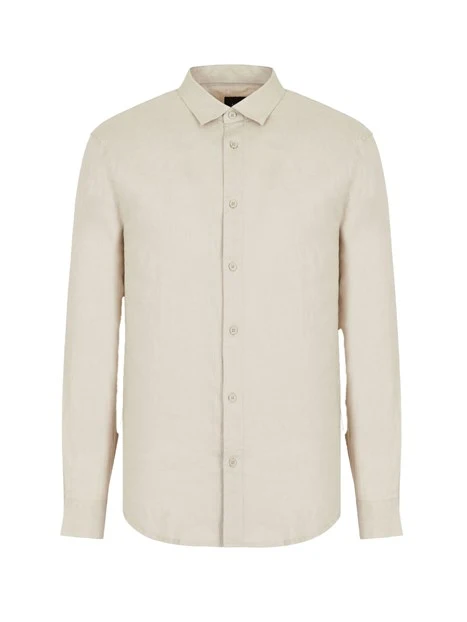 CAMICIA CASUAL IN LINO UOMO BEIGE