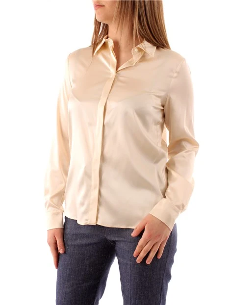 CAMICIA IN RASO DI SETA DONNA VANIGLIA