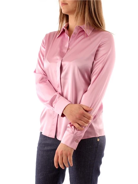 CAMICIA IN RASO DI SETA DONNA ROSA