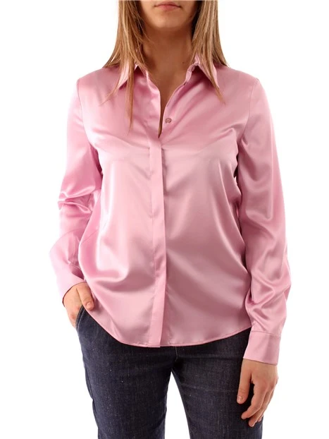 CAMICIA IN RASO DI SETA DONNA ROSA