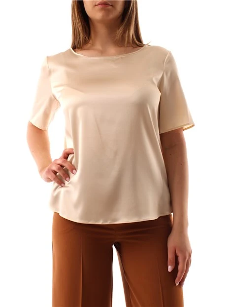 BLUSA IN SETA CON SCOLLO A BARCHETTA DONNA BIANCO