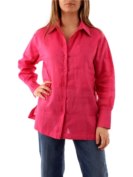 CAMICIA IN LINO DONNA FUCSIA