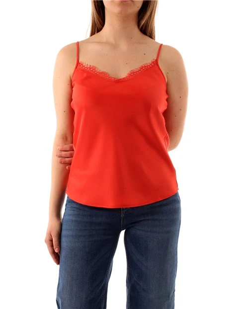 TOP CON PIZZO DONNA ARANCIO