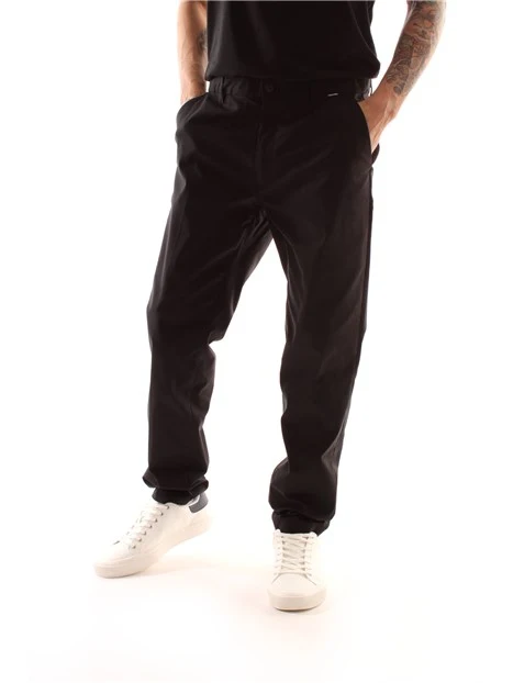 PANTALONI CHINO MISTO COTONE UOMO NERO