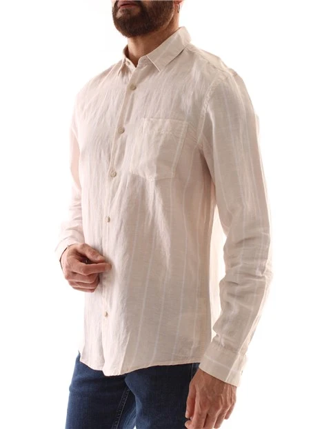 CAMICIA CASUAL A RIGHE UOMO BEIGE