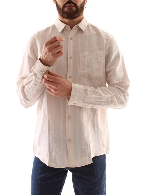 CAMICIA CASUAL A RIGHE UOMO BEIGE