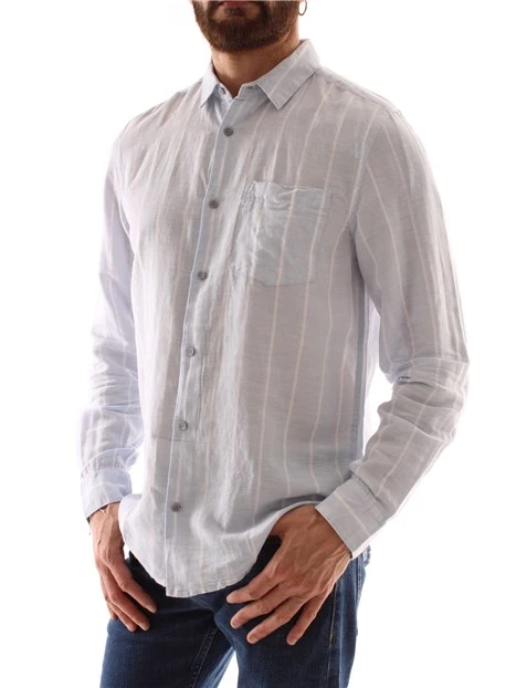 CAMICIA CASUAL A RIGHE UOMO CELESTE