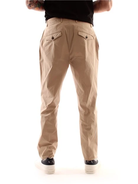 PANTALONI CHINO IN MISTO COTONE UOMO BEIGE