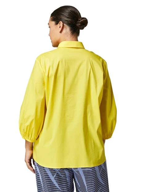 CAMICIA IN POPELINE DI COTONE DONNA GIALLO